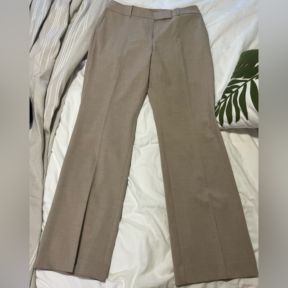 Ann Taylor Factory Tan Straight Leg Suit Pant Curvy Fit New with Tags
